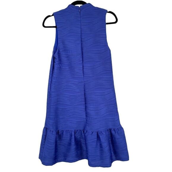 Anthropologie Hutch Royal Blue Texture Mock Neck Sleeveless Midi Dress - Picture 2 of 5